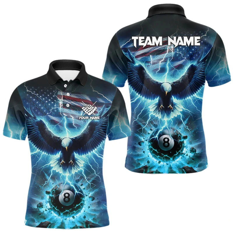 

2025 Summer New Men's Polo Shirts Casual Billiards Graphic Mens Sports Polos Trend Men Women Club Team Uniform Male Clothing 4xl