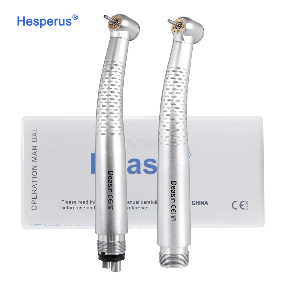 Hot Sale Standard Head E-generator 5 Led 5 Water Spray Shadowless Handpiece 4 Holes Push Button High Speed Den tal Handpiece