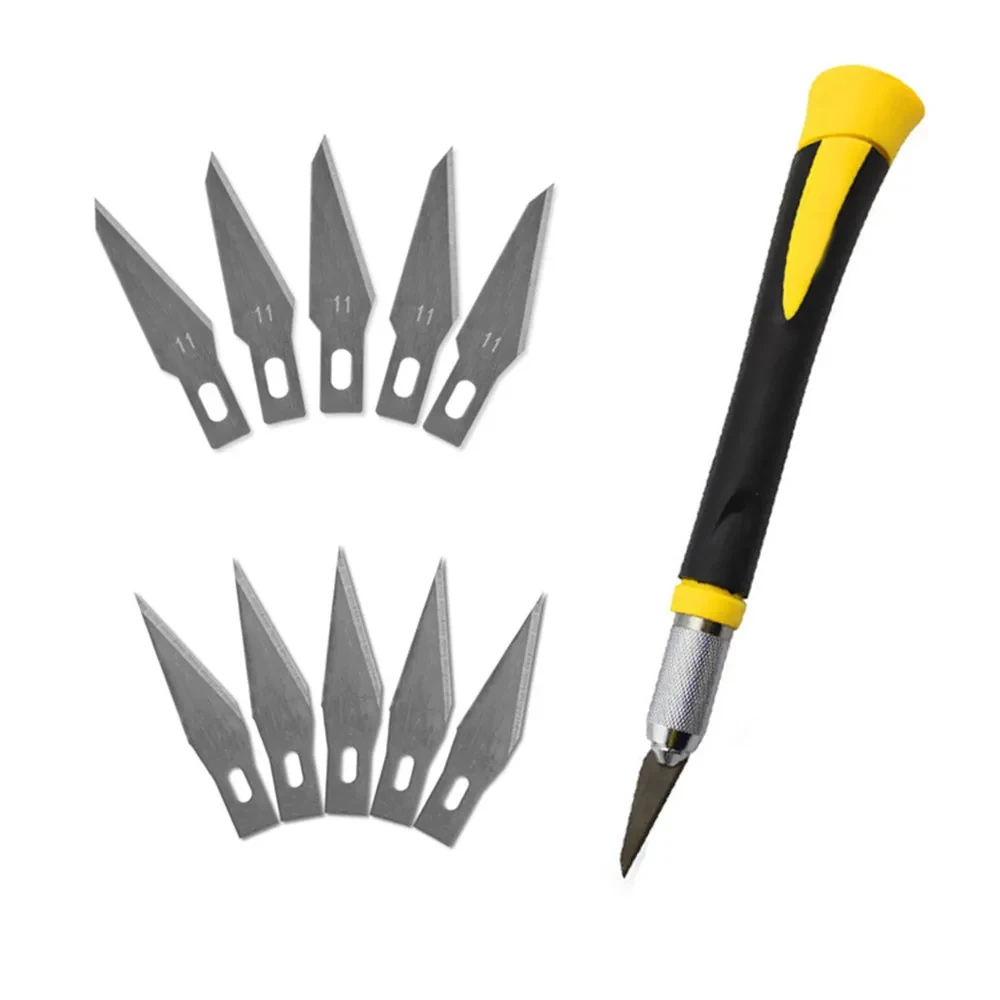 Kit de herramientas de cuchillo de tallado, cortador de grabado artesanal, 10 cuchillas de piezas, teléfono móvil, PCB, herramientas manuales de reparación DIY