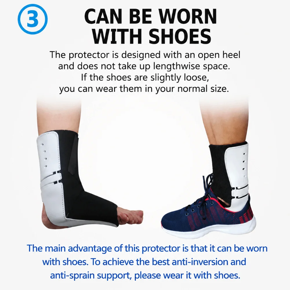 Adjustable Drop Foot Orthosis Breathable Rigid Shell Ankle Brace Walking Wearable Left Right Ankle Stabilizer Brace