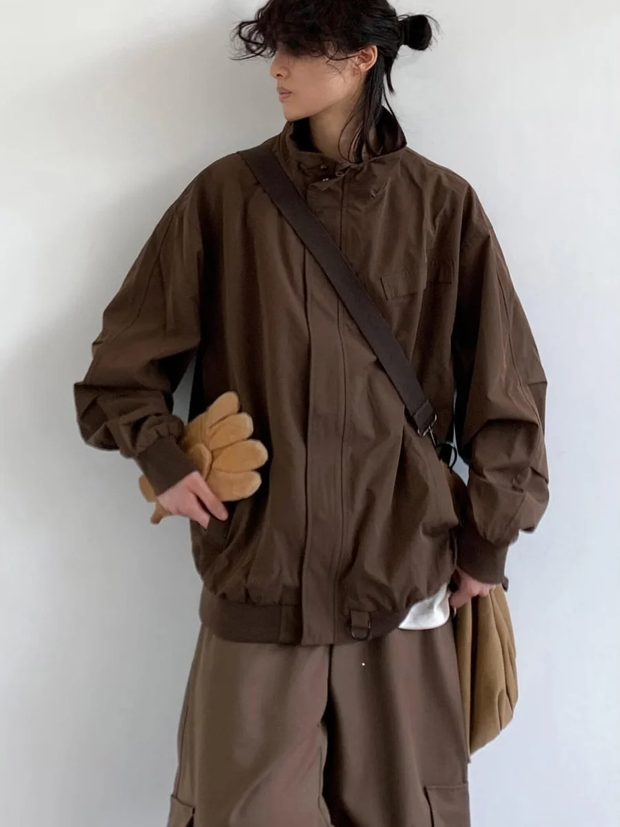 

Однотонное тюлевое платье с воротником-стойкой, весна-осень 2022, повседневное универсальное свободное модное верхнее пальто для подростков