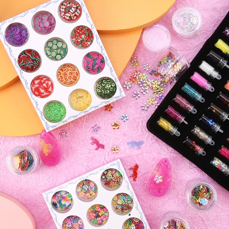Epoxy Filling Set with Sparkling Glitter Powder
