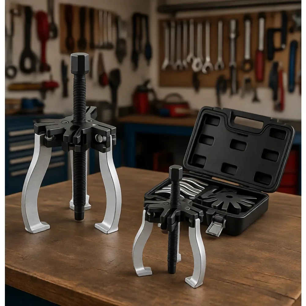 

3 and 7 Inch Gear Puller Set 3 Jaw Reversible for Bearing Flywheel Pulley Removal Internal External 2pc