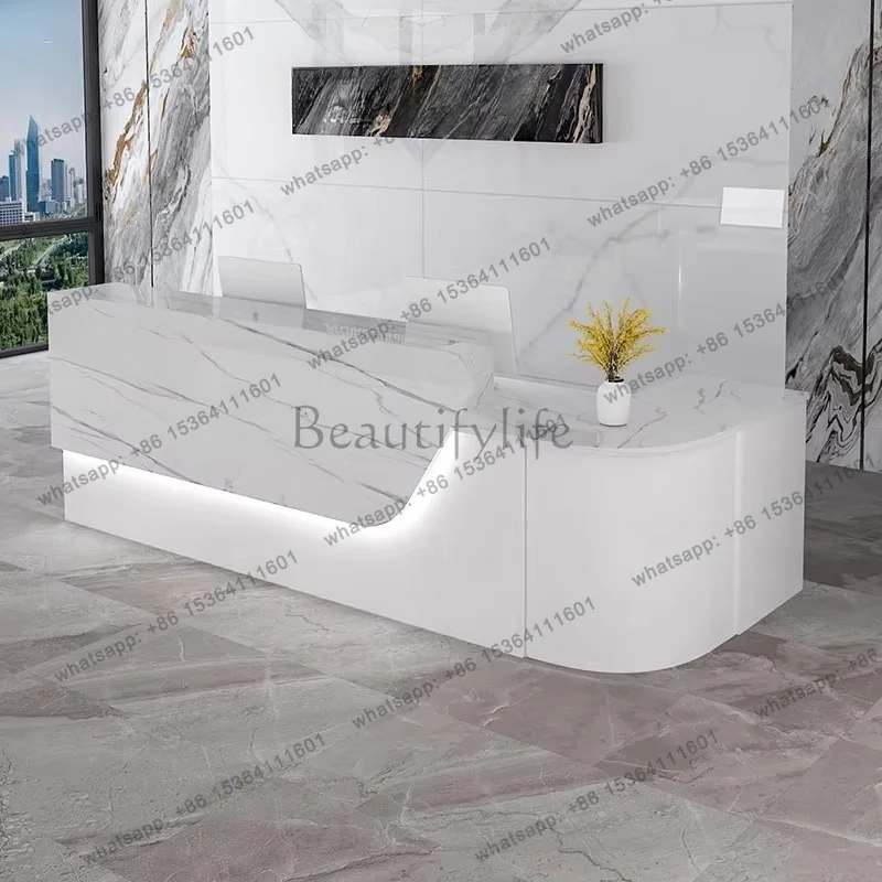 XX.Unique Luxury Reception Desks Minimalist Aesthetic Simple Modern Reception Desks Design Shop Mostrador Commercial Furniture