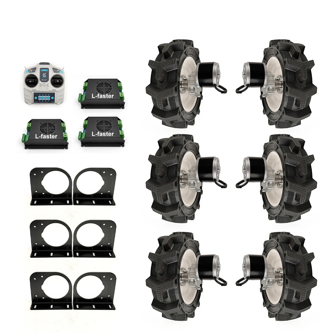 

6WD 24V 350W Motor 14 Inch Solid Agriculture Tire Electric Six Drive Kit For DIY Electrical 6x6 Lawnmower Barrow Trolley Car