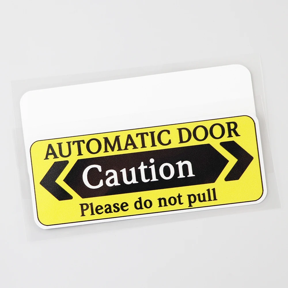 Warning Automatic Door Caution Work Decal PVC Car Sticker 11.8CM×4.4CM