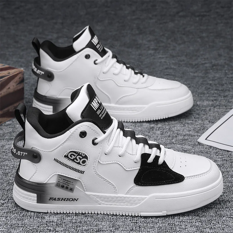 Men Shoes Casual Men Sneakers White High Top Shoes for Men Walking Flats Trend Comfortable Student Footwear Zapatillas De Hombre