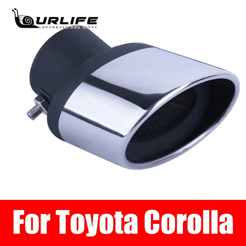 

1Pc For Toyota Corolla 2019 2020 2021 Exhaust Muffler Tip Tail Pipe End Trim Finisher Stainless Chrome Cover Accessories