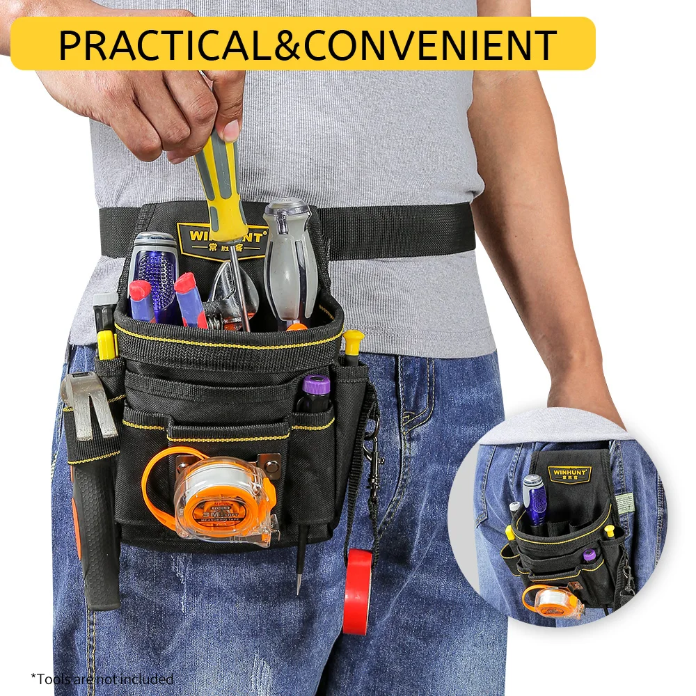 Electrician Tool Waist Bag - Durable, Portable, Multifunctional, Made of Textile Materials, No Assembly Required, Battery-Free f