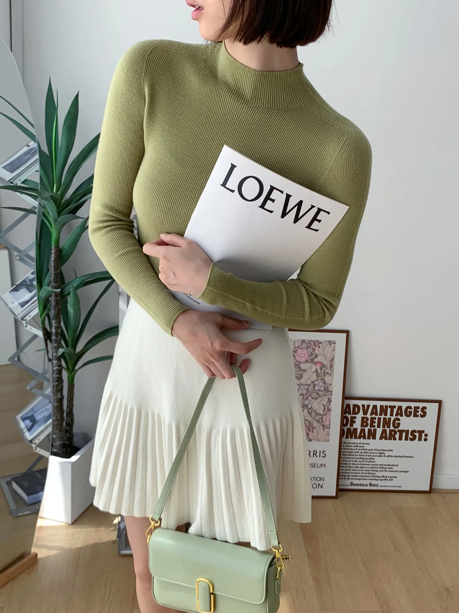 

Мягкий и теплый шерстяной свитер Ari's с высоким воротником, машинная стирка, женский, приталенный, с длинными рукавами, вязаный топ