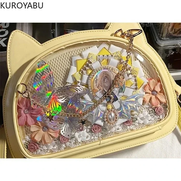 

Fashion Cute PU Leather Y2k Bags Female Kawaii Cat Lolita Handbags Student Girls Shoulder Bag Women Cartoon Sweet Crossbody Bags