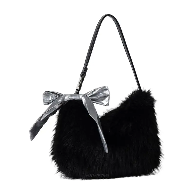 X5XA Sophisticated Plush Underarm Bag Scratch Resistant Ergonomic Design Shoulder Bags Compact Work Travel Satchel