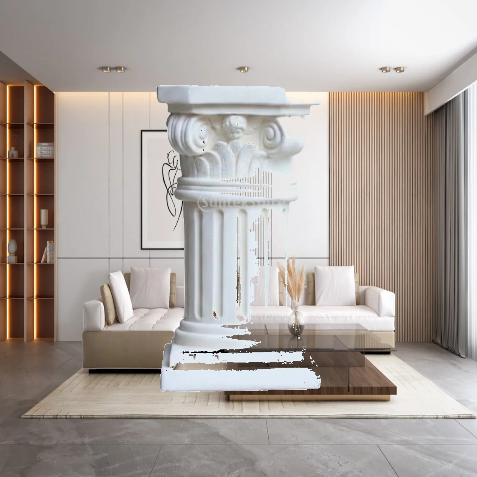 Classic Greek Outdoor Column Synthetic Resin Pedestal Decorative Pillar Stand for Garden Villa Wedding Display