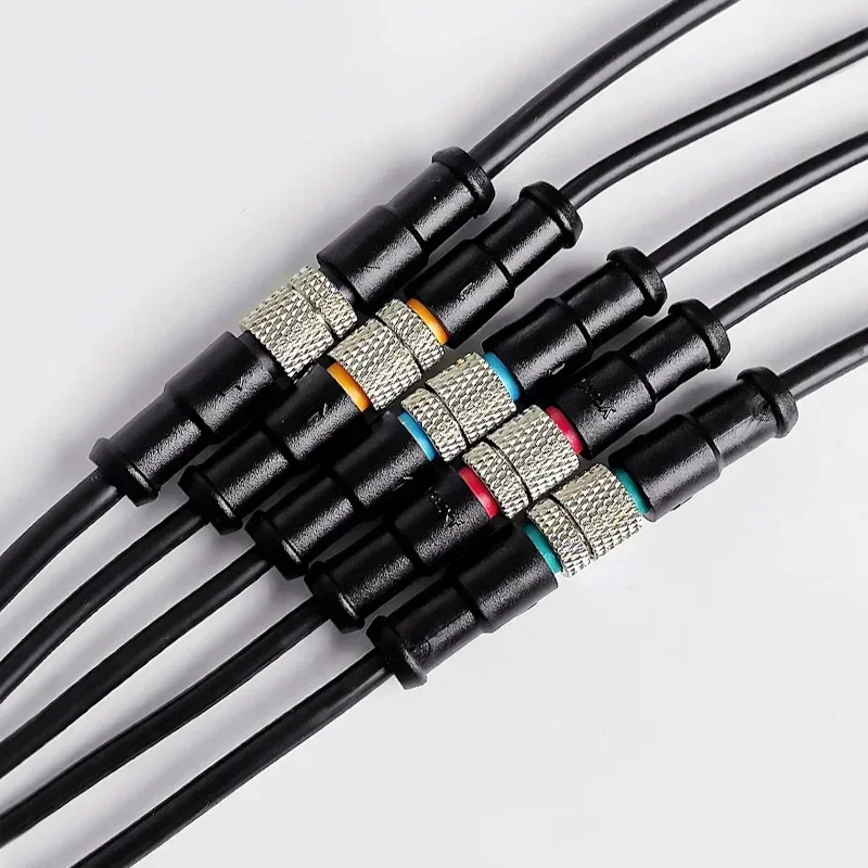 5/20PCS M9 2 3 4 5 6 Pin DC Electric Bicycle Butt Joint Plug waterproof female male Connector Wiring Scooter Brake Cable 20CM