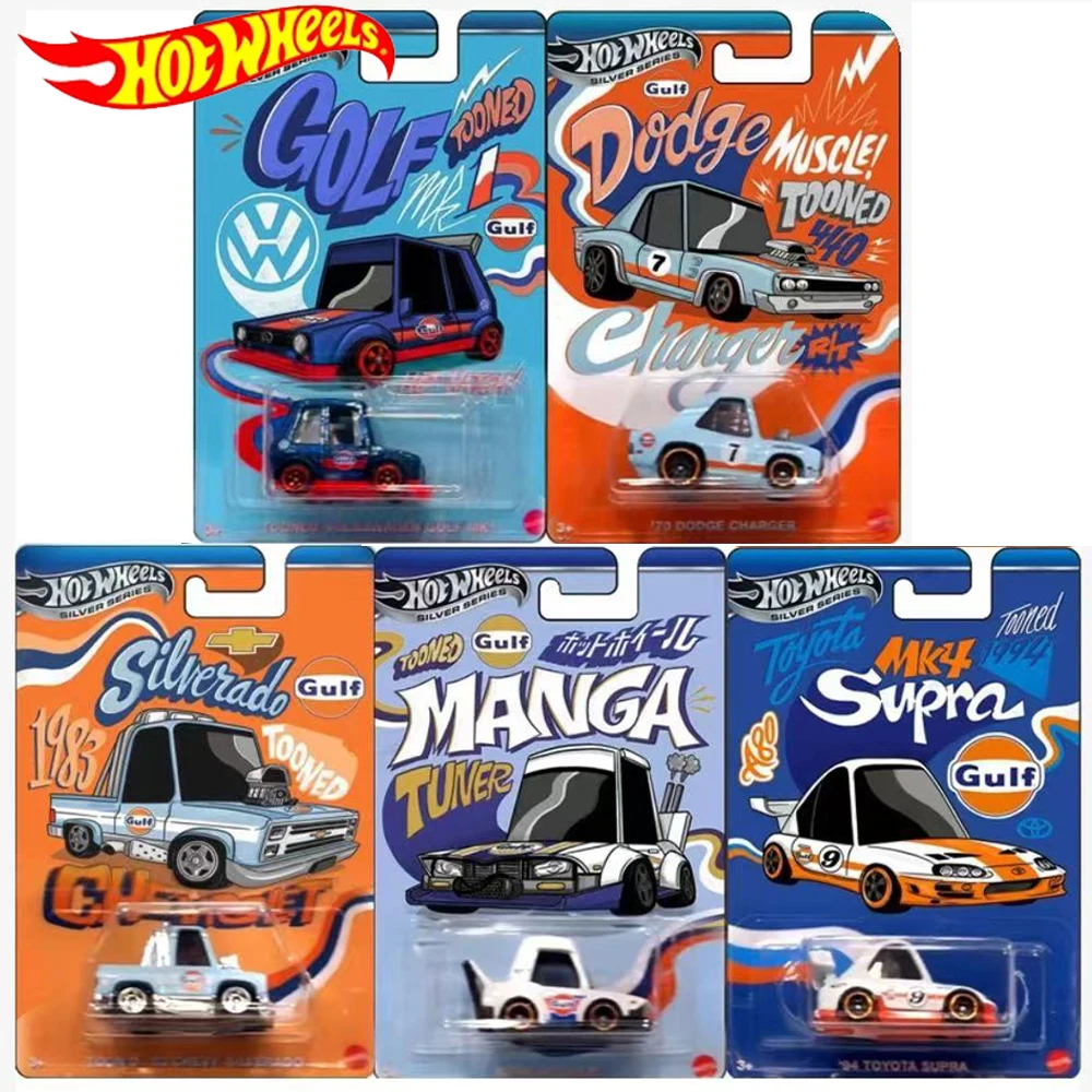 Hot Wheels Cars Noppo Gulf Racing 94 TOYOTA SUPRA 1983 CHEVROLET SILVERADC 1:64 Diecast Vehicle Model Cars Toys Boys Gift