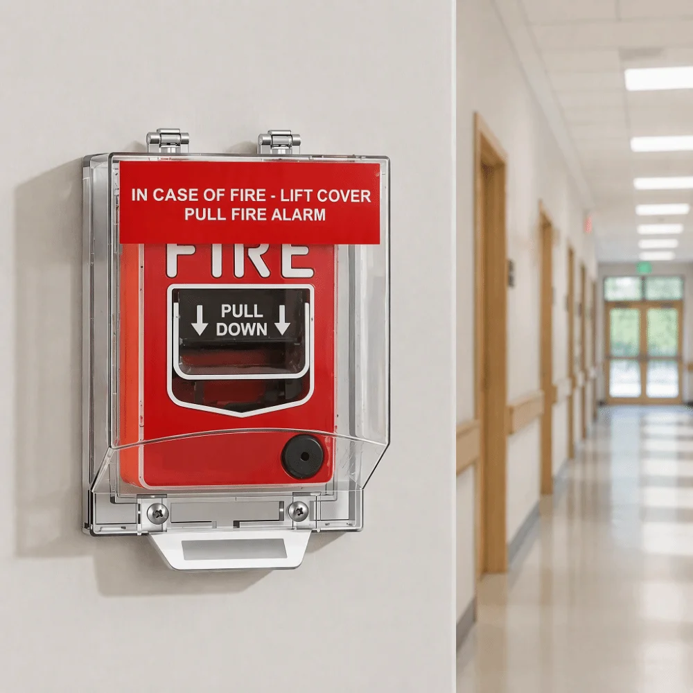 Clear Housing Fire Safety Switch Guard Transparent Housing Wall Mounted Alarm Pull Station Cover Sturdy Housing Protective Cover