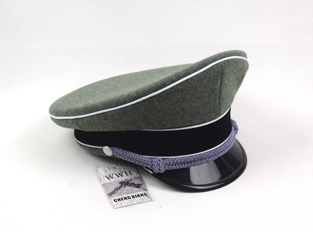 Cosplay German Elite Officer Hat Officer Army Cap W Chin Cords Reenactment