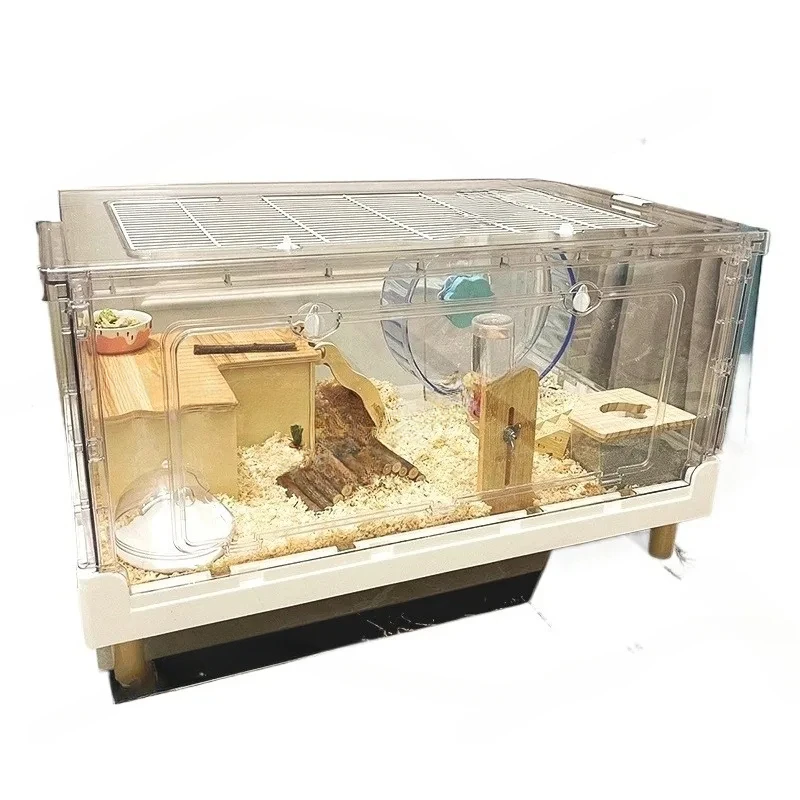 Hamster 70Cm Acrylic Transparent Foldable Guinea Pig Landscape Indoor Cage With Disassembled Roof Top For Small Pets