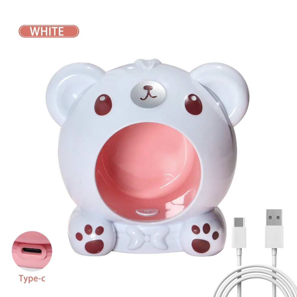 Oso de fototerapia para uñas, lámpara de secado de uñas, herramientas de manicura, secado rápido, oso de curado, Mini secadores de uñas, 24W, blanco, rosa, marrón