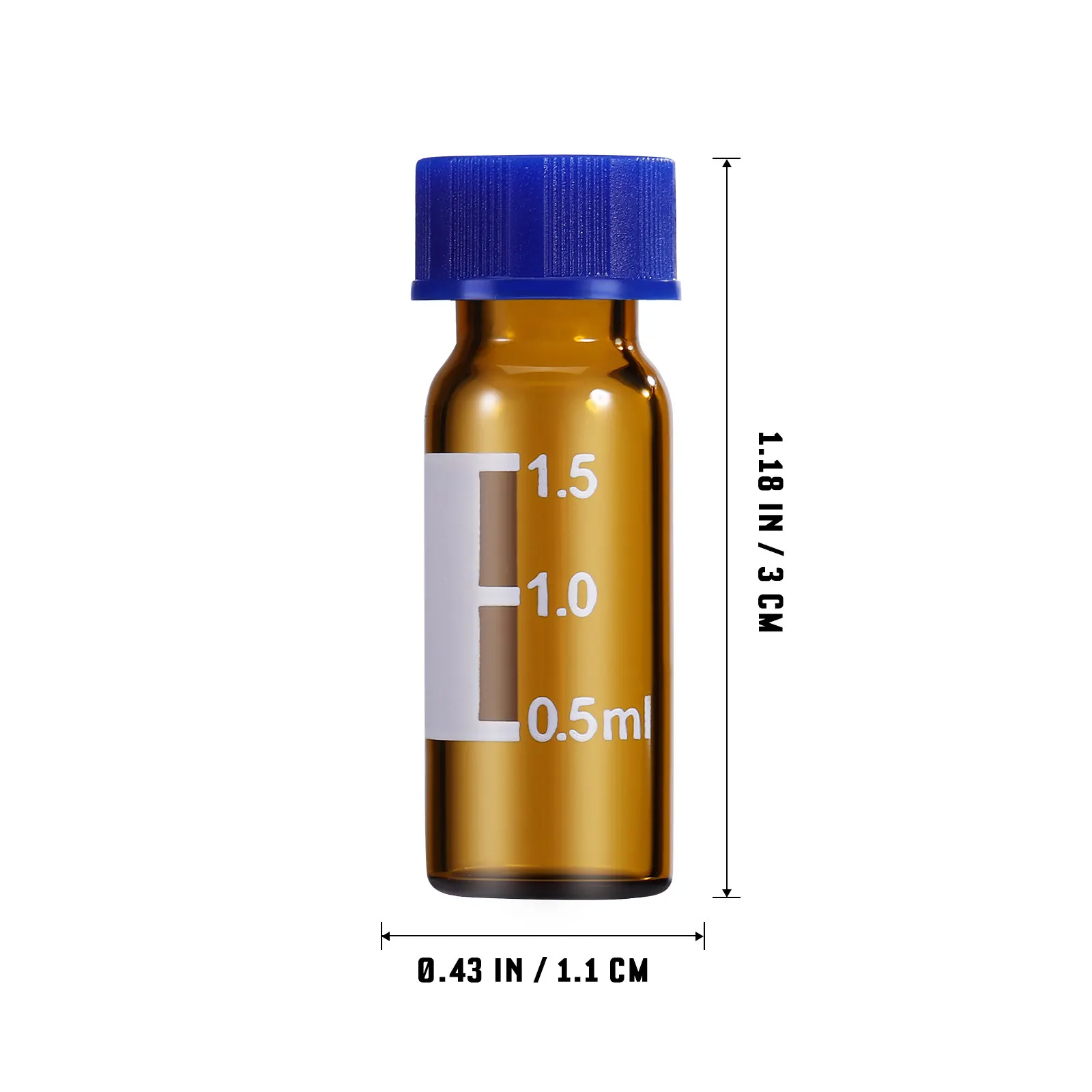 100Pcs Amber Bottles Glass Vials Graduated Design Caps Leak Proof Small Sampling Bottles Mini Glass Jars Vials with Caps
