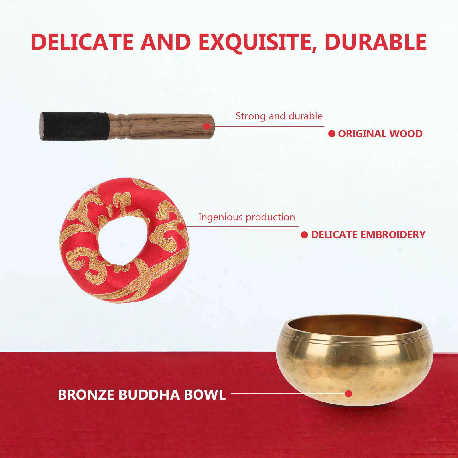 

1Set Buddha Sound Bowl Copper Ancient Look Tibetan Singing Bowl for Meditation Stress Relief Yoga Sound Therapy