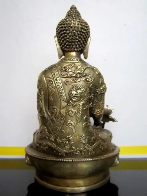 Outlet Seni Pabrik Grosir Patung Perunggu Buddha Obat Buddha Tibet Vintage Tiongkok