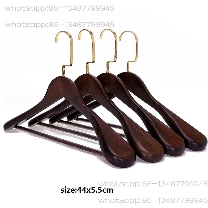 

Набор из 6 широких деревянных вешалок для взрослых с металлическими крючками и выемками, нескользящие металлические крючки для одежды