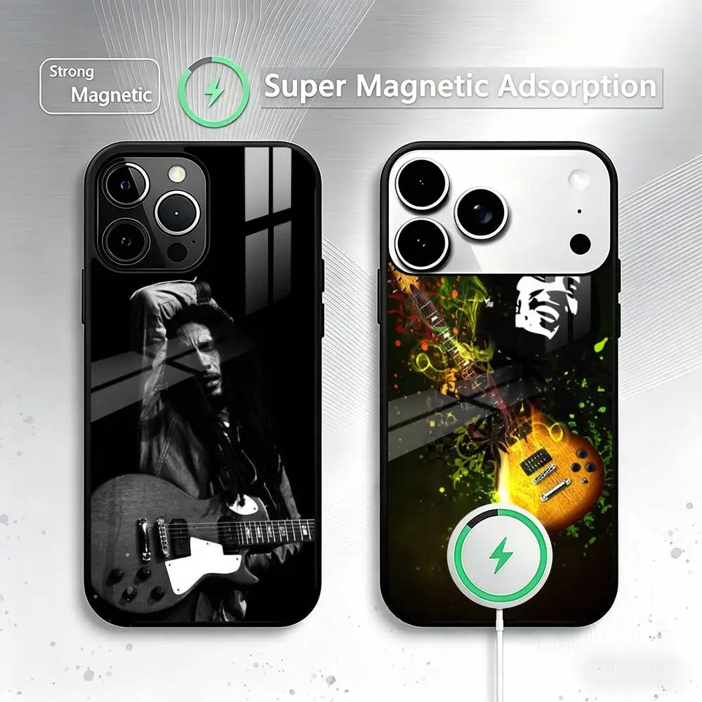 Singer Bob-b M-marley Phone Case For iPhone17,16,15,14,13,12,11 Plus,Pro Magnetic with Magsafe Wireless Charging