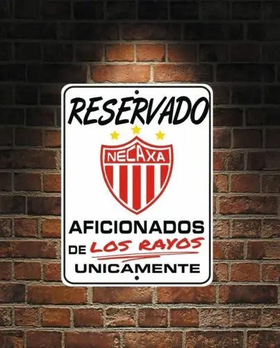 Placa de Alumínio Reservada para Fãs do Futebol Mexicano NECAXA