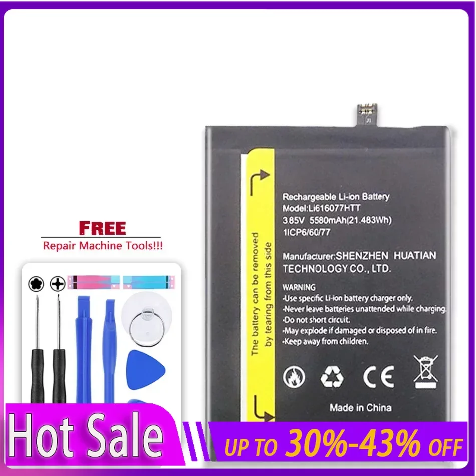 

Battery Li616077HTT (BV5100) 5580mAh for Blackview BV5100 BV 5100 Bateira Portable Batteries for Cell Phones Warranty Track NO