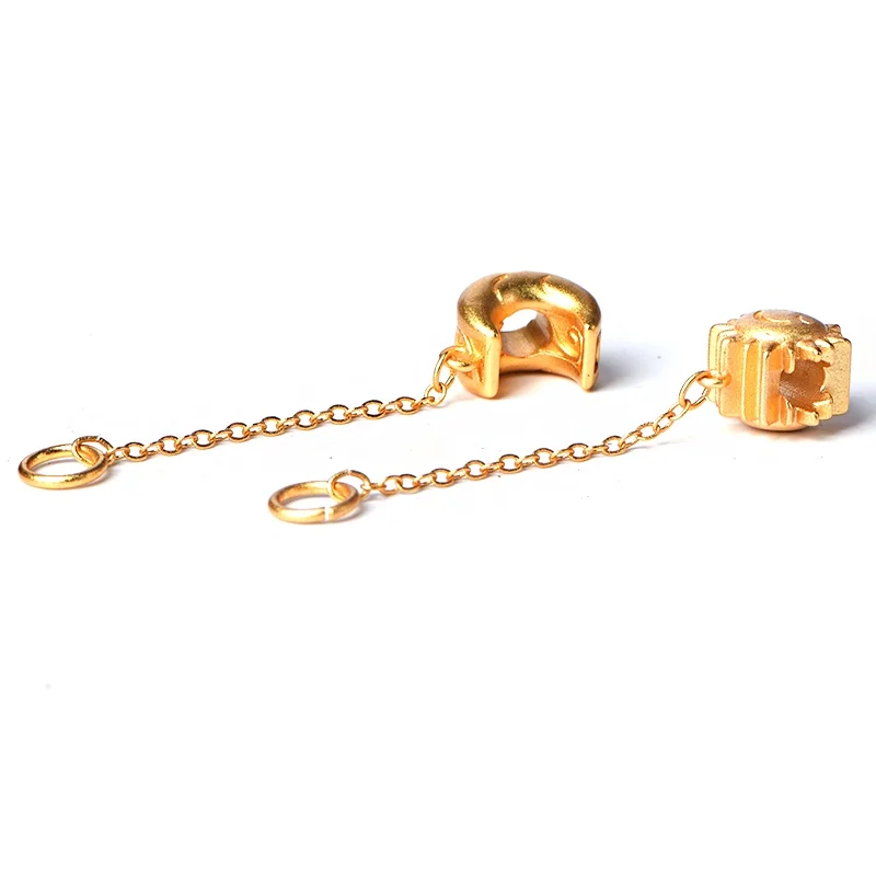 Sand Gold Moon Sun Extension Chain  Single Bead DIY