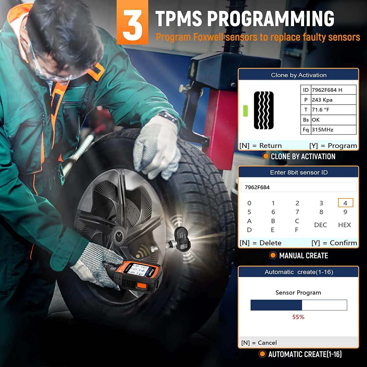 Foxwell T1000 Tpm Opnieuw Leren Activering Bandendrukbewakingssensor Programmeren Auto Tpms Reset Diagnostische Scan Tool