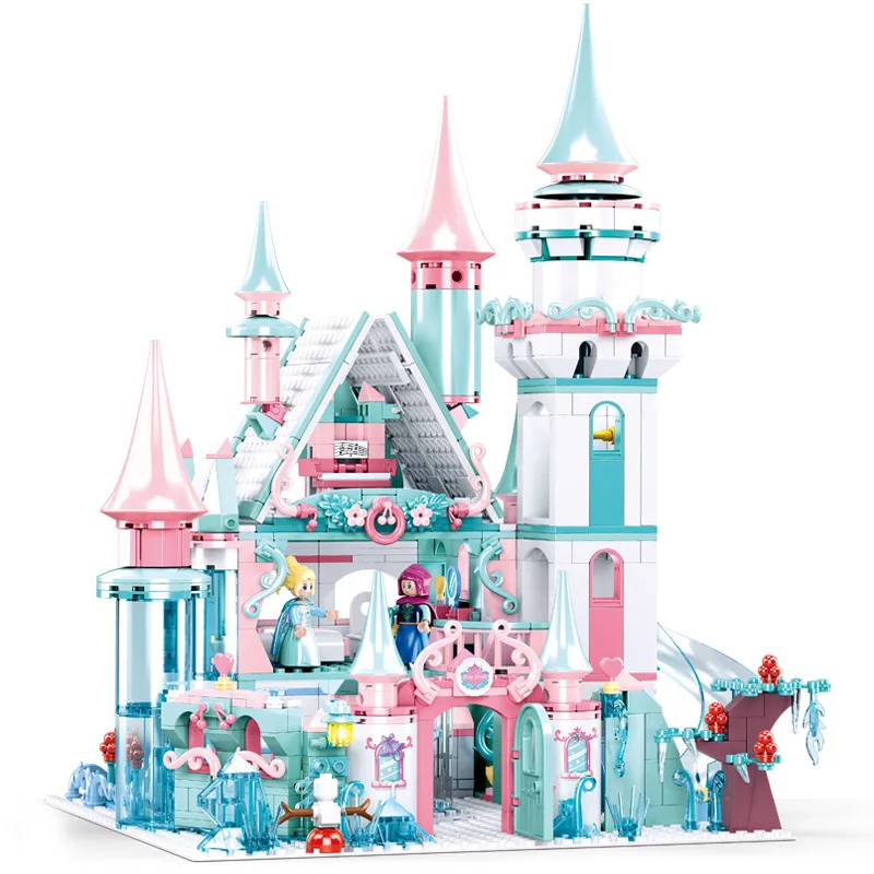 

Sluban 1314PCS Girls Princess Ice and Snow Castle Palace Houses Building Blocks Kids Friend DIY Bricks Toys Christmas Gifts