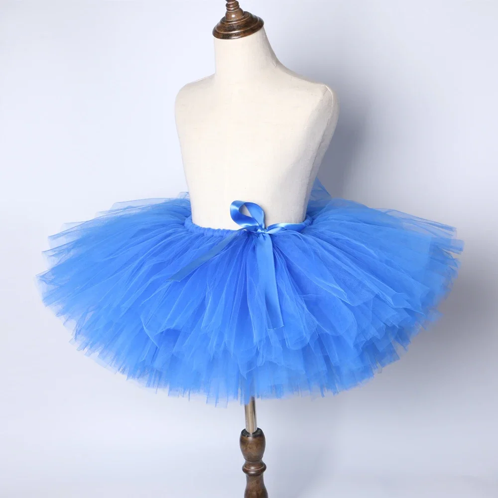 Girls Royal Blue Tutu Skirt Fluffy Kids Skirts for Girls Ballet Dance Tutus Toddler Baby Girl Mini Tulle Skirt Child Pettiskirt