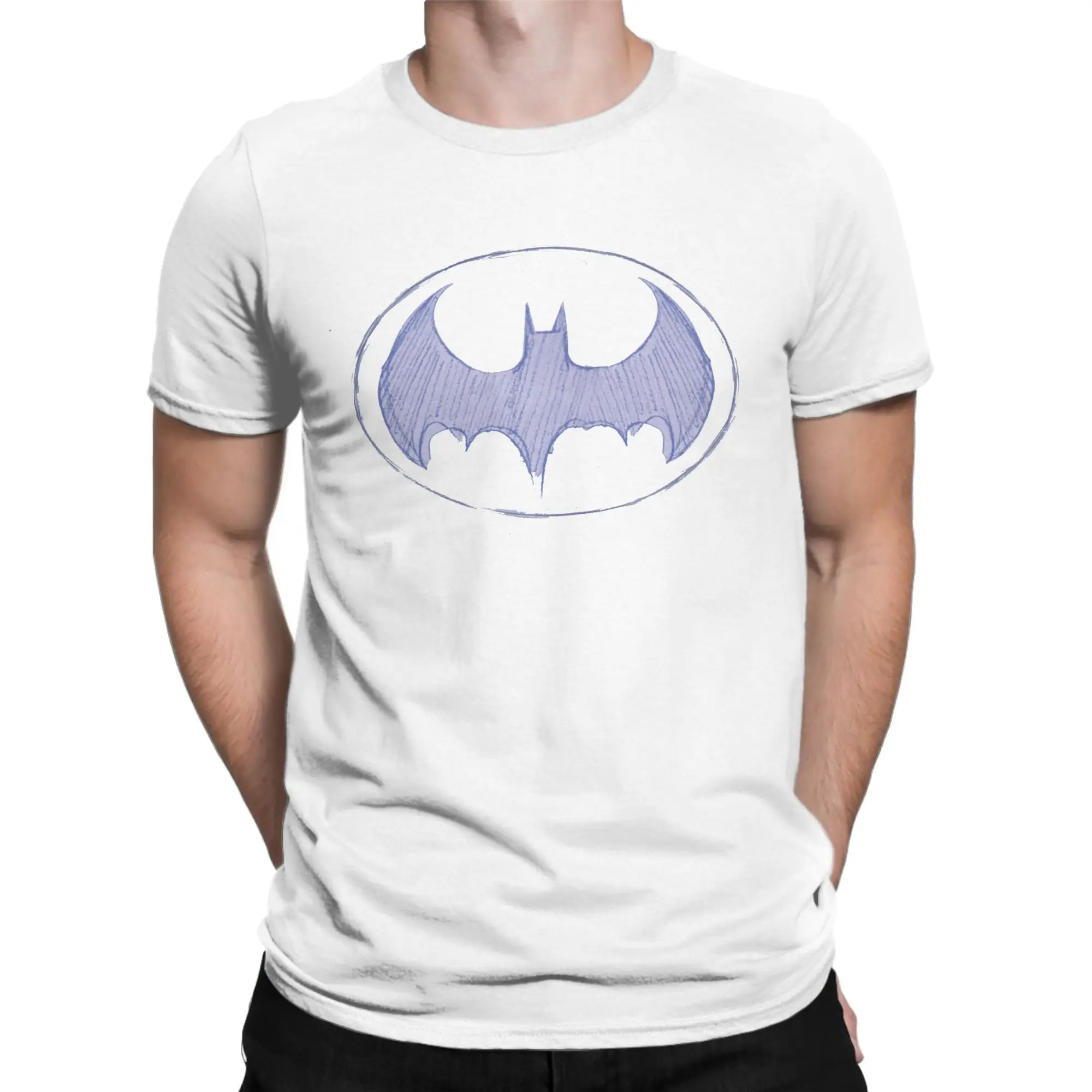 Camiseta con logotipo del símbolo de Batman para hombre y mujer, camisetas de algodón puro, camiseta de manga corta con cuello redondo, camisetas únicas
