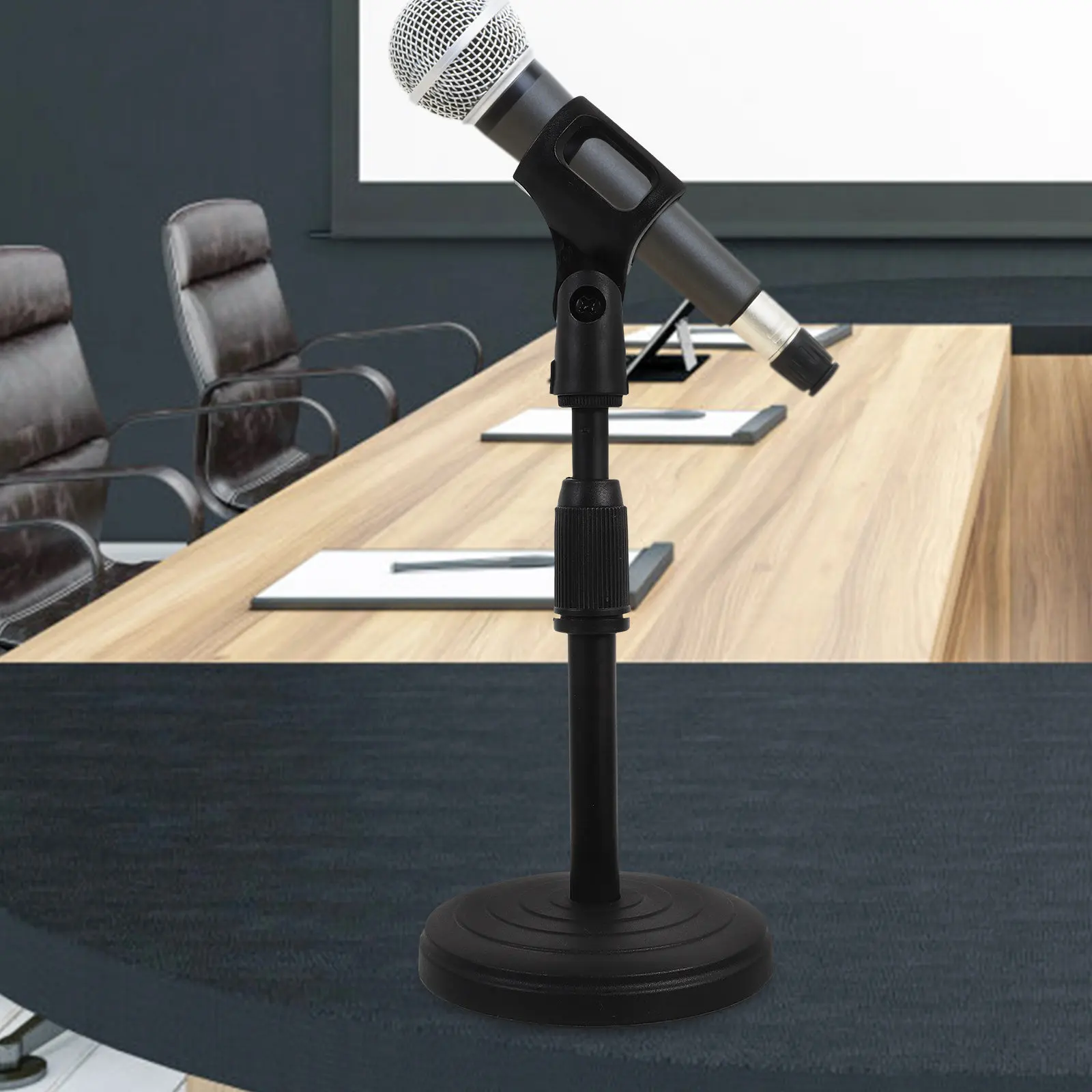 Soporte de Micrófono Ajustable para Escritorio, Soporte de Micrófono de Mesa, Clip para Micrófono, para Grabación de Voz, Chat en Vivo, Conferencias