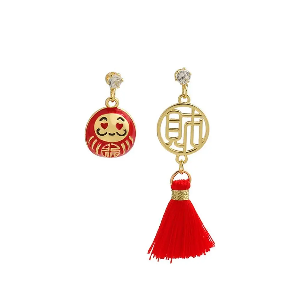 Chinese Style Chinese Knot Lucky Cat Lantern Dangle Earrings for Women Luxury Wedding Earrings New Year Gift Fashion Jeweley