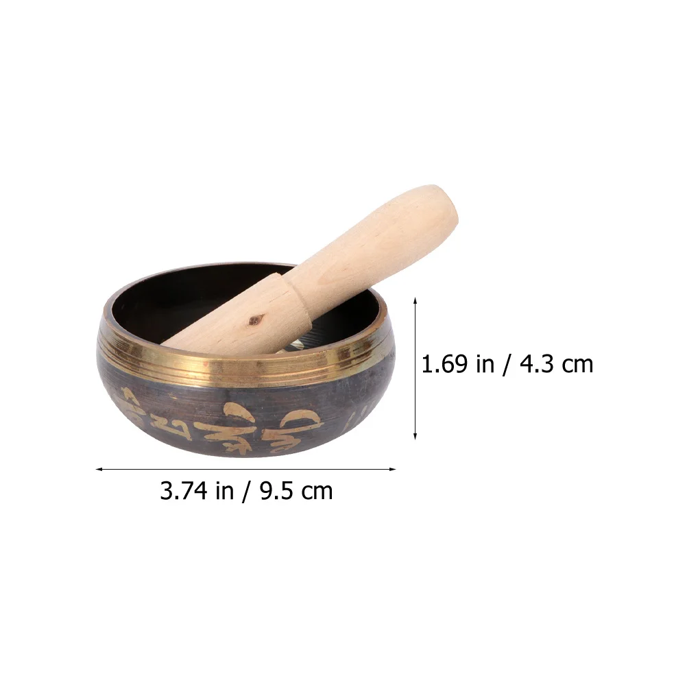 

1Set Copper Meditation Bowl with Mallet Relax Four Items Good Mood Home Travel Use Coffee Meditation Singing Bowl