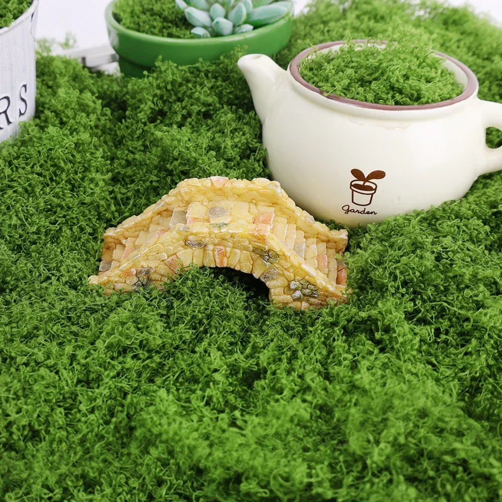 200G Fake Moss DIY Crafts Grass Artificial Moss Faux Preserved Moss Green Plants Home Room Garden Mini Landscape Fake Grass