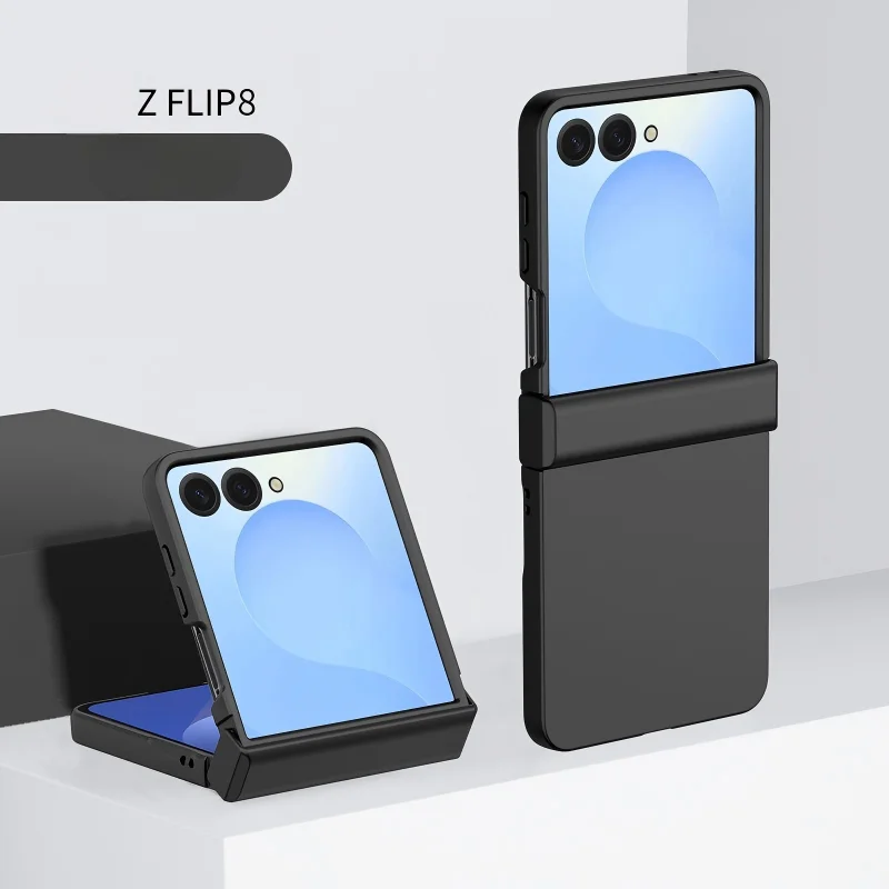 For Samsung Galaxy Z Flip 8 7 5G PC Hard Shell Phone Case Solid Color Hinge Protection Flip7 Flip8 Back Cover