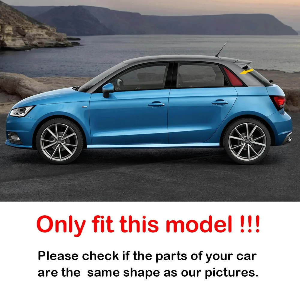 For Audi A1 2011-2018 Car Rear Louver Window Side Shutter Cover Trim Sticker Vent Scoop ABS Carbon Fiber Black Accessories Parts
