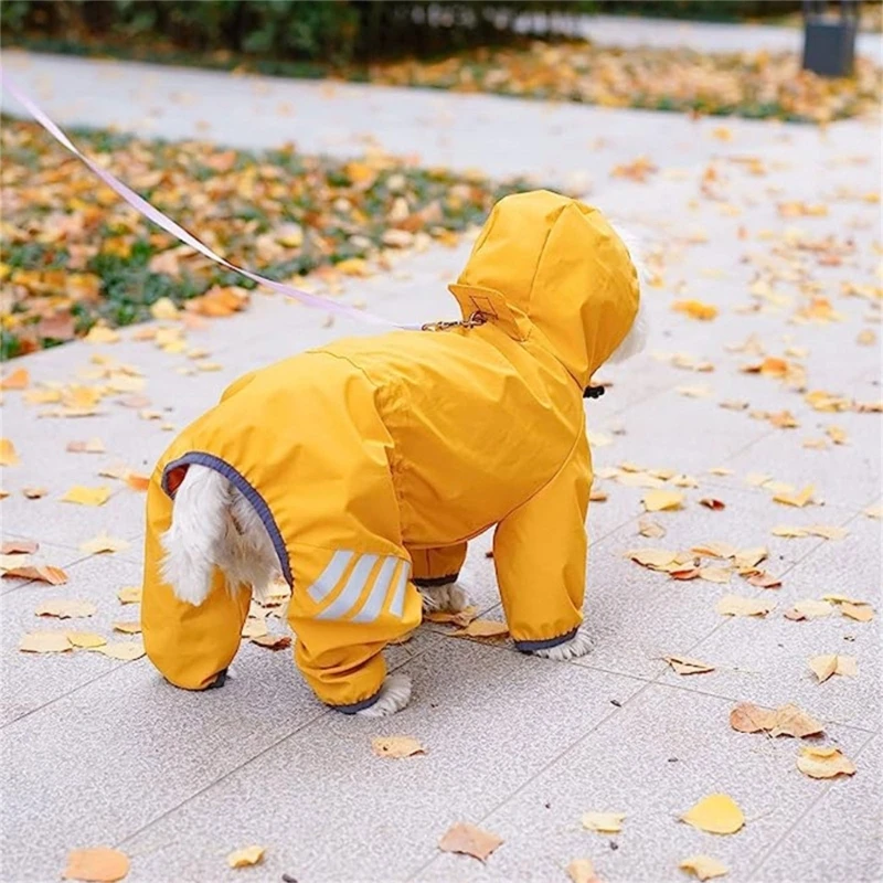 Áo Mưa Cho Thú Cưng Cho Thú Cưng Sọc Phản Quang Mèo Áo Mưa Chó Con Có Mũ Quần Áo Chống Nước Cho Thú Cưng Chó Áo Khoác Đi Bộ Dài