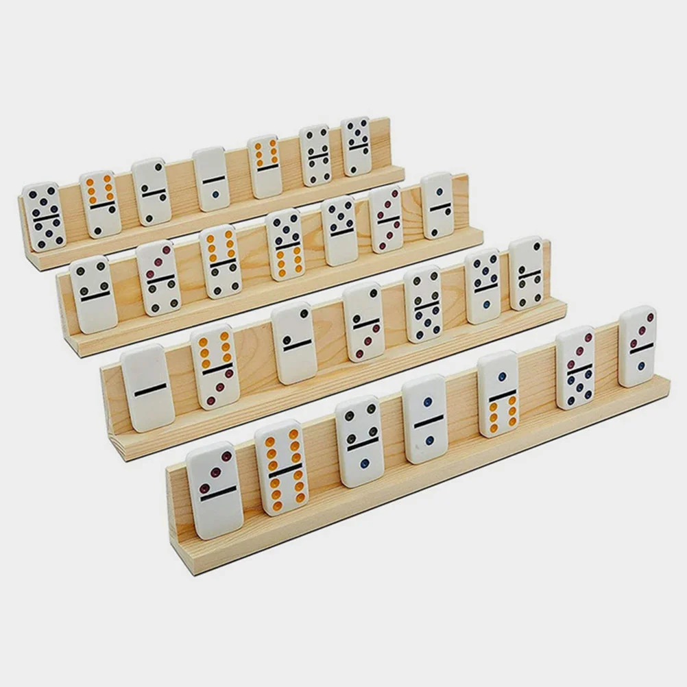 8-teiliges Domino-Spielzubehör aus Holz mit Buchstabenbasis, Tabletts für den Schreibtisch, Präsentationsständer, Präsentationshalter, Dominosteine, DIY-Zubehör