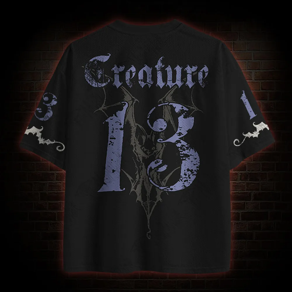 Hot Selling Products, Terrifying Dark Series Clothing, Trendy Men's Short Sleeves Suitable for Sports and Fitness, Bicycles