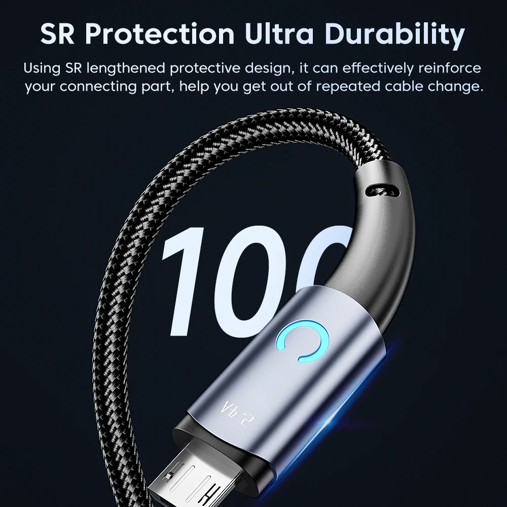 Toocki Micro USB Cable 2.4A Fast Charging For Samsung Xiaomi Redmi Android Mobile Phone USB Micro Cable Charger Data Cord Wire
