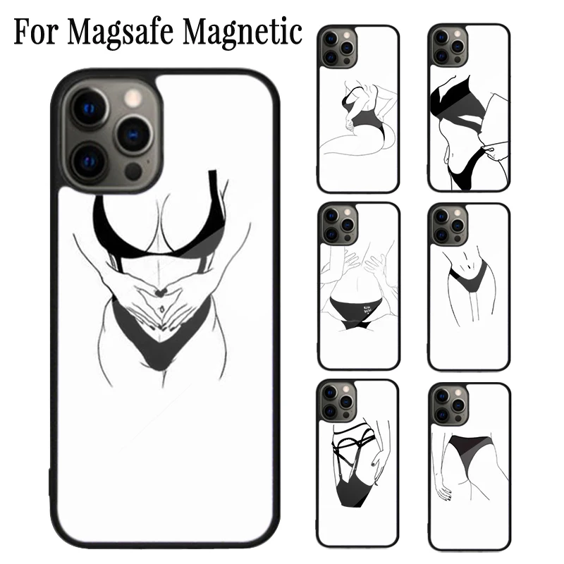 Like A Boss Sexy Ass Girl Magnetic Phone Case Coque For iPhone 16 15 14 Plus 13 12 Mini 11 Pro Max Magsafe Wireless Cover