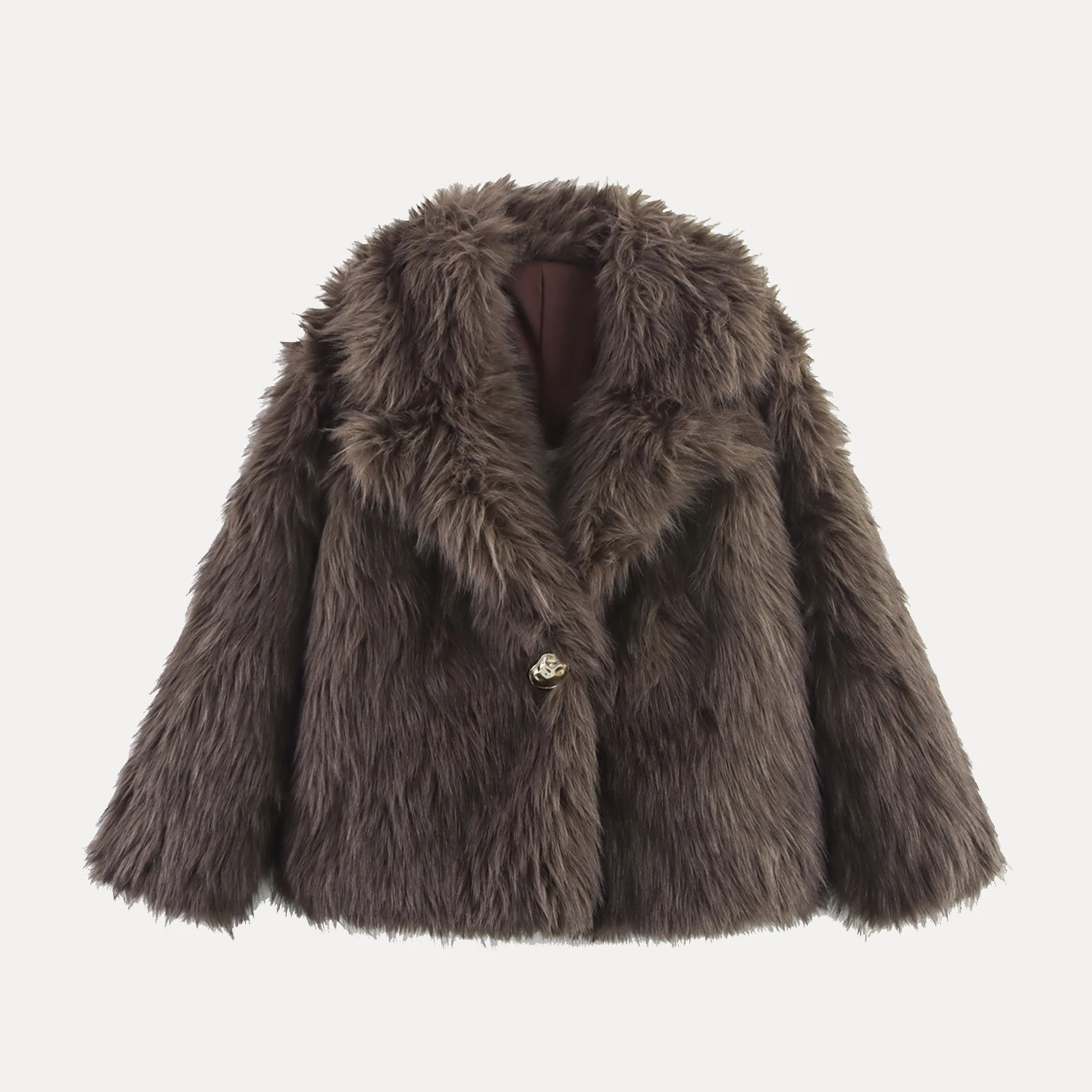 معطف من الفرو الاصطناعي من Ele Thiened للنساء لخريف 2025 ملابس يومية متعددة الاستخدامات قابلة للتناسب مع حامل أوروبي Sle