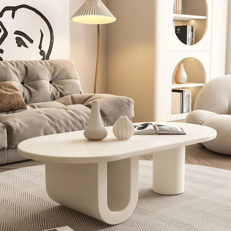 Japanese Oval Coffee Tables White Minimalist Modern Wood Coffee Tables Storage Bedroom Moveis Para Sala Decoration Accessories