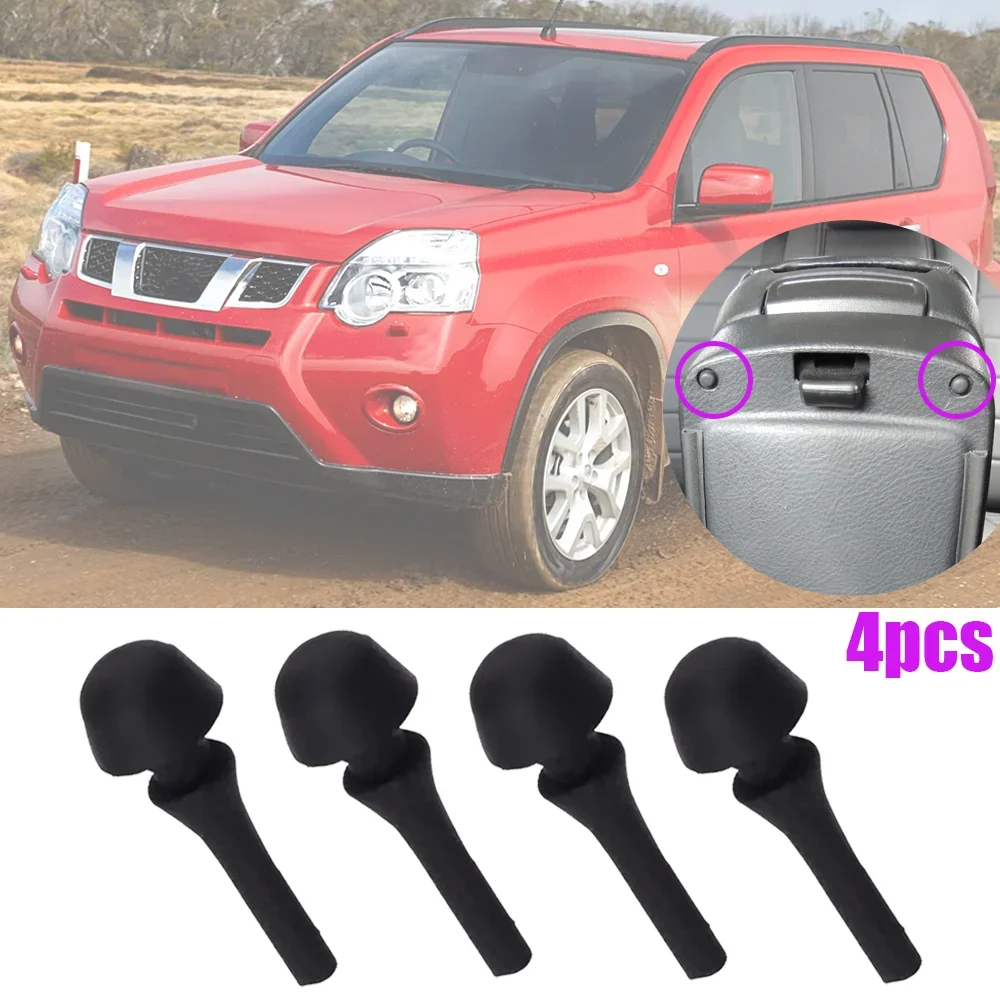 4Pcs Rubber Car Center Console Storage Box Armrest Bump Stop Buffer For Nissan X-Trail T31 2007 2008 2009 2010 2011 - 2013