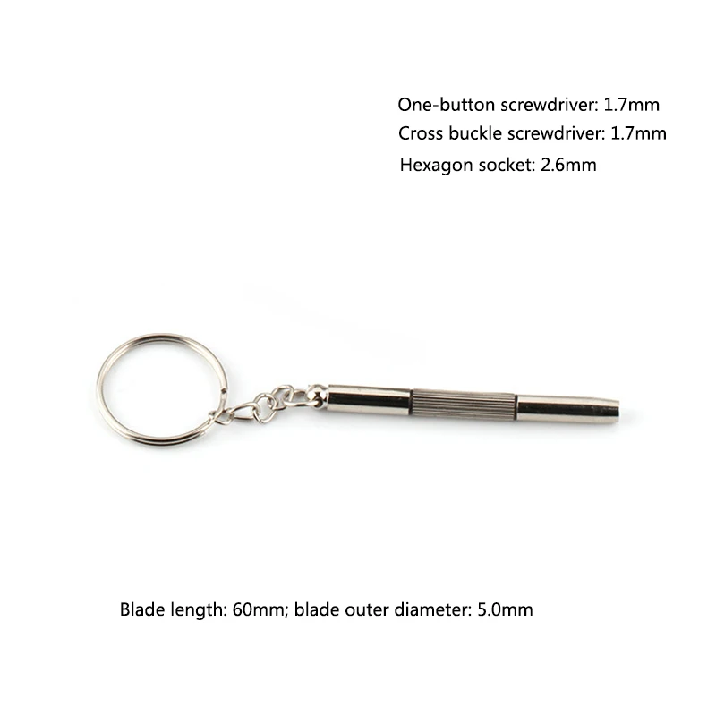 1pc 3 In 1 Eyeglass Screwdriver Sunglass Glasses Watch Portable Stainless Steel Keychain Screwdriver Repair Kit Tools Hand Tools